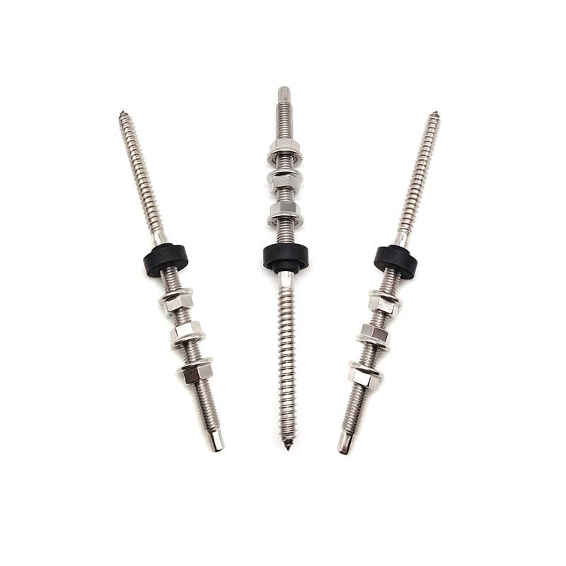 Stainless Steel 201/304 M12 300mm Large Solar Hook Hanger Bolt with EPDM Washer