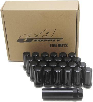 Black Acorn Tuner 2&quot; Tall 3/4&quot; Hex M14X2 Lug Nuts with 24PCS
