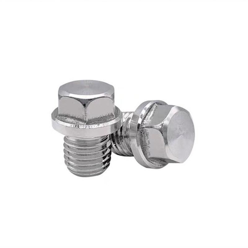 DIN910 Hexagon Head Plug Screws with Flange Hex Head Screw Plug Stainless Steel