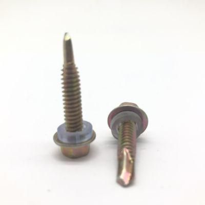 Yellow Zinc Drilling Screw Tapping Screw with Plastic Washer