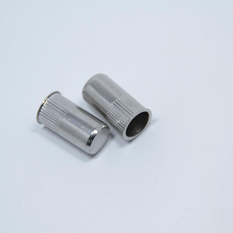 Stainless Steel Carbon Steel Flat Head Round Body Through Hole Rivet Nut with Knurling Body Blind Rivet Nuts