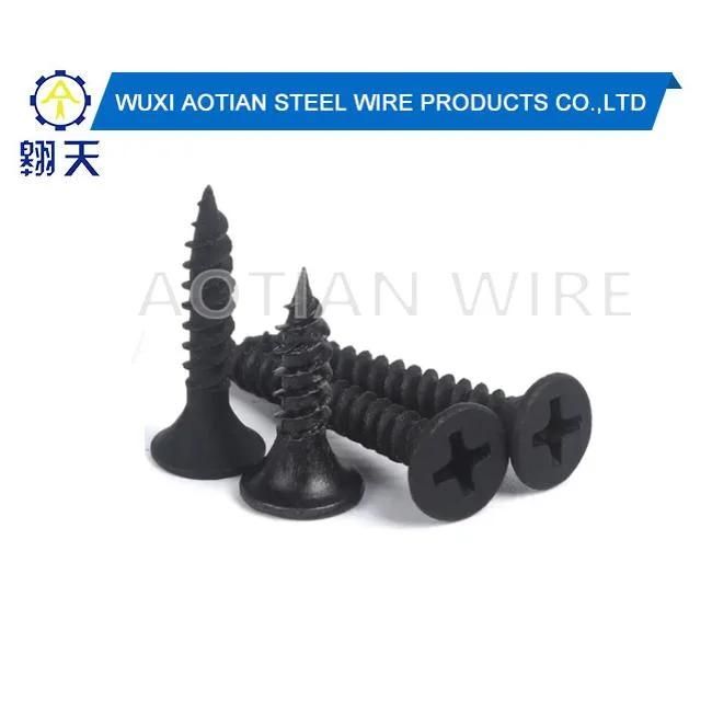 3.5X16mm Fine Thread Phillips Bugle Head Drywall Screws Black Phosphate Coated Drywall Screws
