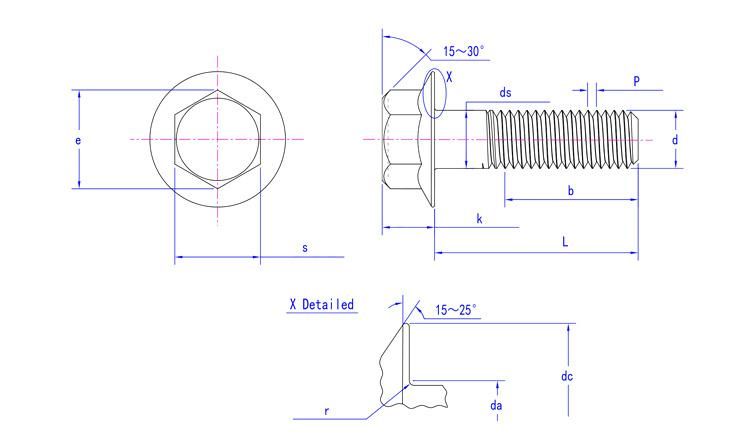 Custom High Quality 4.6 Grade Flange Bolt with Flange Nut M6 M7 M8 M10 M12 M16 DIN 6921 Stainless Steel Heavy Duty Hex Flange Serrated Bolt