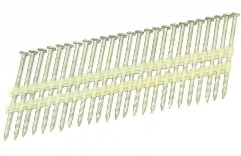21 Degree Round Head Zinc Galvanized Plastic Strip Framing Nails
