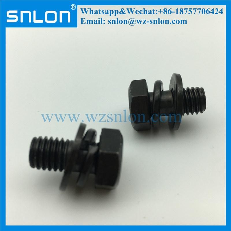 Black Phosphate Coating Hex Screw with Washer