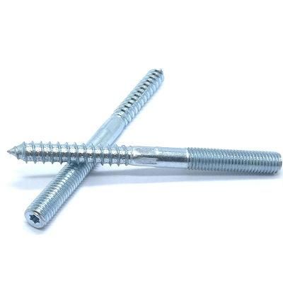 China Wholesale Furniture Fastener Wood Hardware Zinc Plated Hanger Bolt Double Head Screw Hanger Screw Hanger Bolt