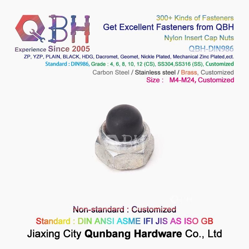 Qbh CS Ss DIN 986 Non-Metallic Nylon Insert Cap Nuts