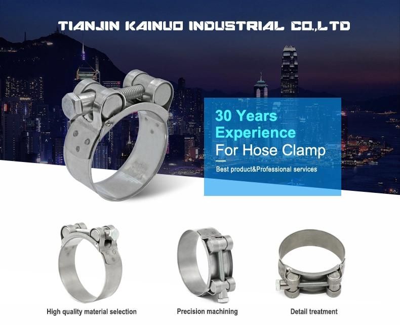 W1 Zinc Plated Steel Adjustable High Pressure European Type Heavy Duty Single Bolt Super Power Unitary Hose Clamp for Automotive, 86-91mm
