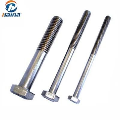 8.8 Grade Full Thread Blue-White Zinc Plated Carbon Steel Hex Fasteners and Bolts