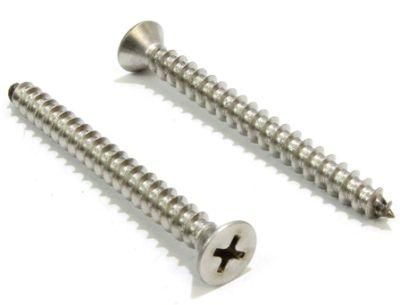 Stainless Flat Head Phillips Wood Screw (100 PCS) , 18-8 (304) Stainless Steel, Choose Size