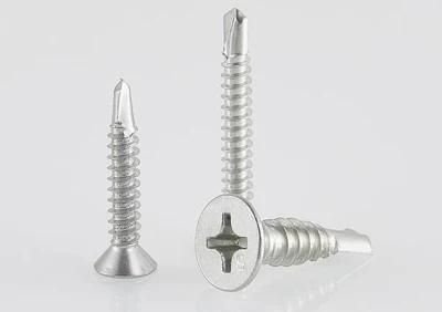 Cross Drill Tail 304 Stainless Steel Self Drilling Screw Dovetail Screw 410 Countersunk Head Cross Drill Tail Screw