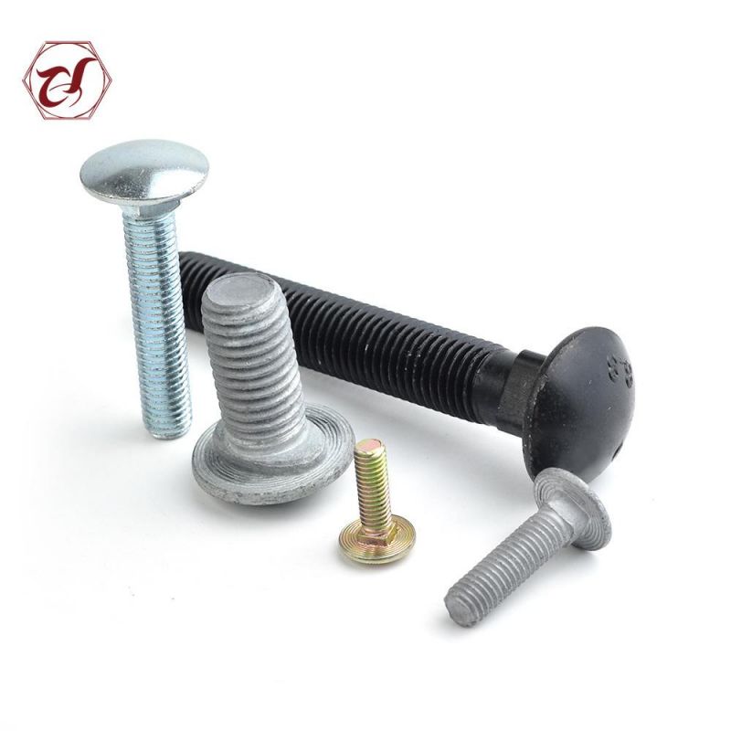 Full Thread Yellow Zinc Plated Carbon Steel Grade 4.8 DIN603 Carriage Bolts