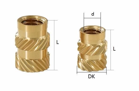 Knurled Copper Round Head Heat Staking Brass Insert Nut for Plastic