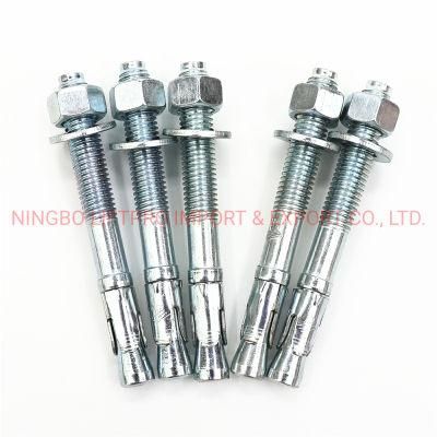 Free Sample Expansion Screw Through Bolt and Nuts Hex Concrete Wall Hardware Wedge Anchors Bolt