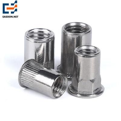 M4 M5 M6 Brass Insert Black Rubber Rivet Well Nut Stainless Steel Nutsert Rivnut Rivet Nut with Knurled Body 304 Zinc Plating Rivet Nut