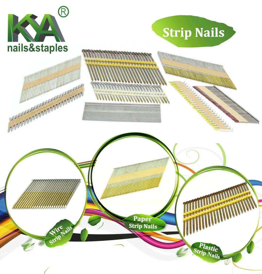 Zinc Galvanized Paper Tape Collated Nails