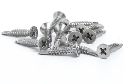 Countersunk Head Self Drilling Screws Blue White Zinc Carbon Steel Flat Head Cross Tapping Screw
