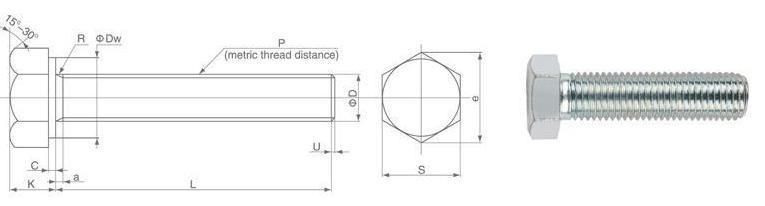 Stainless Steel Hex Bolts DIN601 High Quality