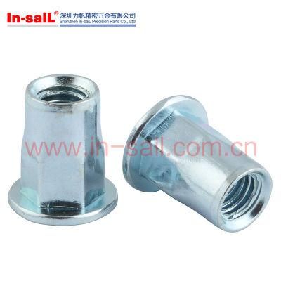 M8 High Quality Fastener Carbon Steel Semi-Hex Rivet Nut