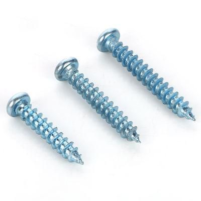 Carbon Steel Cross Recess Pan Head Blue White Zinc Self-Tapping Screw