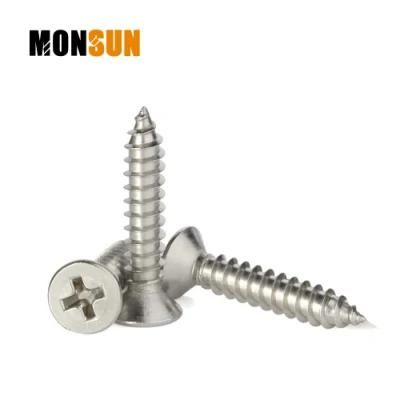 Flat Head 304 Sheet Metal Self Tapping Wood Screws
