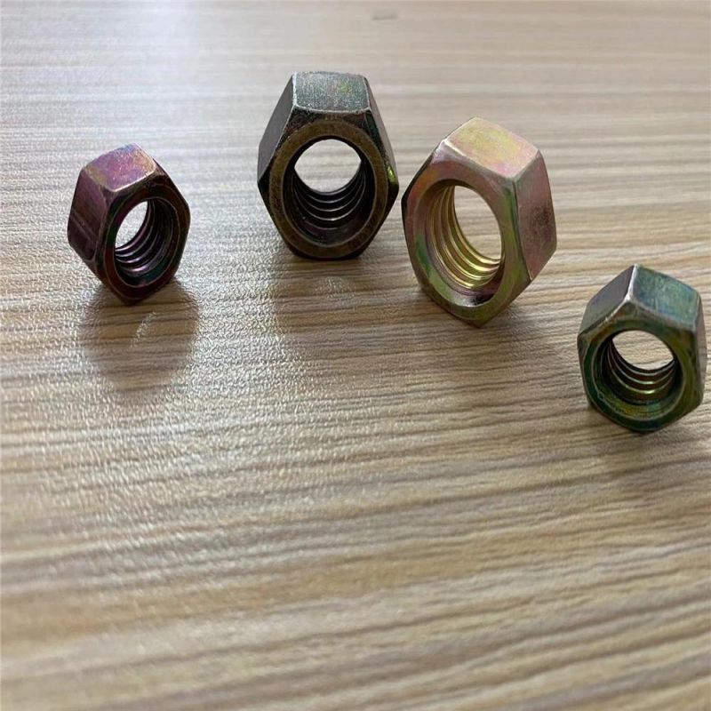 Colour Plated Zinc Yellow Zinc Full Tooth Hexagon Bolts and Screws & Nut & Spring Washer
