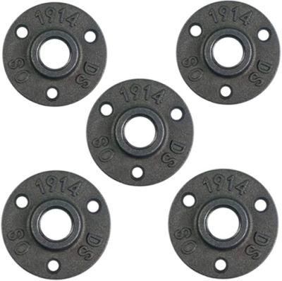 Malleable Cast Iron Black Floor Flange 3 Hole Flange DN15 1/2&quot; with BSPT Thread for Rustic Staircase