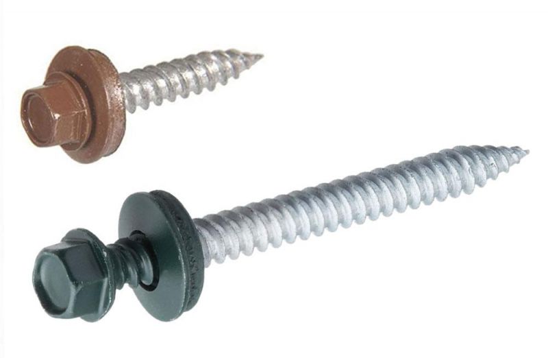 Painted External Hex Head with Painted Needle Point Self-Piercing Sheeters Screw