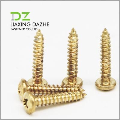 DIN7981 Cross Recessed Pan Head Self Tapping Screws Copper Plating