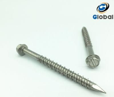 304/316/410 Stainless Steel Hi-Low Thread Concrete Screw, Tapcon Screw Hex Head