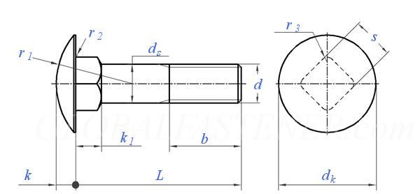 Low Price Round Head Square Neck Bolt Zinc Plated Carriage Bolt DIN 603 Made in China