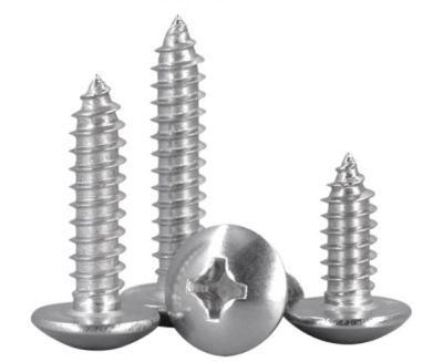 304 Stainless Steel Large Flat Head Self Tapping Screw Cross Pan Head Mushroom Round Head Wood Screw M3 M4 M5 M6