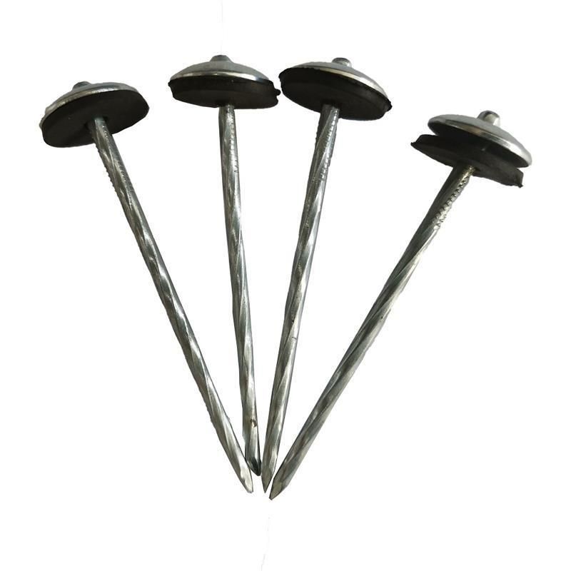 100 Sets/Bag Galvanized Assembled Roofing Nail with Screw Shank