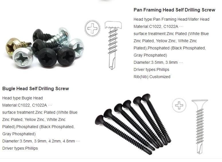 Made in China Hexagon Head Screw Roofing Screw Self Drilling Screw Self Tapping Screw Drywall Chipboard Screw Furniture Screw Machine Screw with EPDM Washer