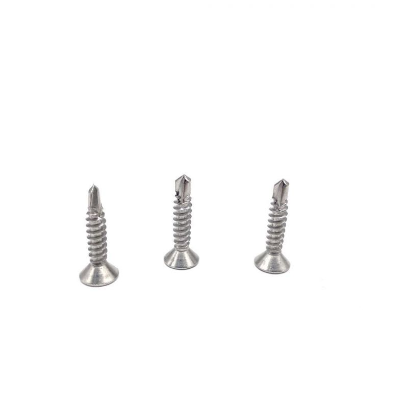 Ss410 Stainless Steel 304 316 Phillips Cross Recessed Countersunk Head Self Drilling Screw