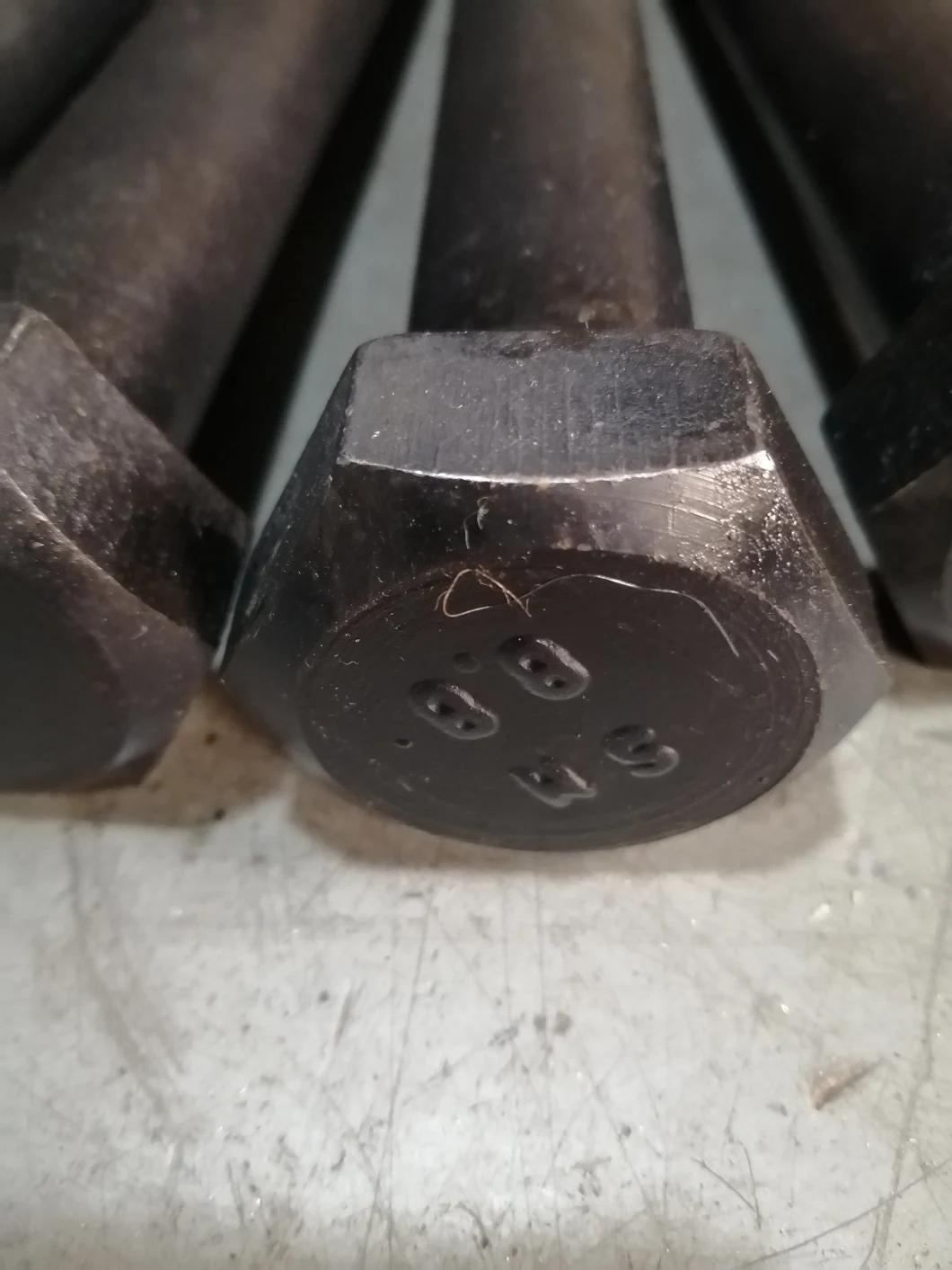 Big Size 30*260 Alloy Steel Black Color DIN 931 Hexagon Bolt Used in Steam Turbine Made in China