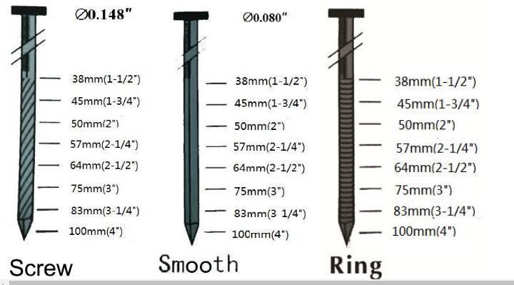 Made in China Factory Carbon Steel Ring Shank Coil Nails for Pallets Price