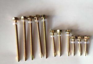 Self-Drilling Screw with EPDM Washer Zinc Plated, Hex Head