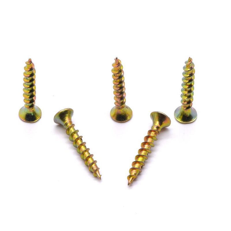 Angola Tanzania Colombia Market/Ot Sale Carbon Steel Chipboard Nail Yellow Zp Ecological Plate Nail Self Tapping Screw Factory Supply