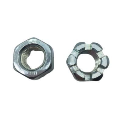 DIN935 Hexagon Slotted Nut with White Zinc Palted Cr3+ M20