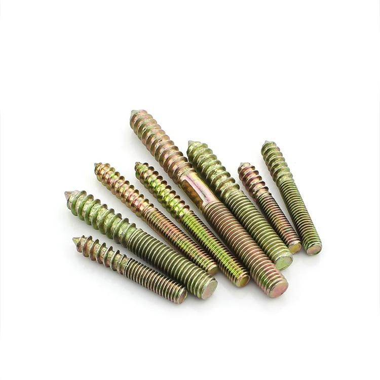 Metal-Wood-Machine Double End Hanger Coach Screw