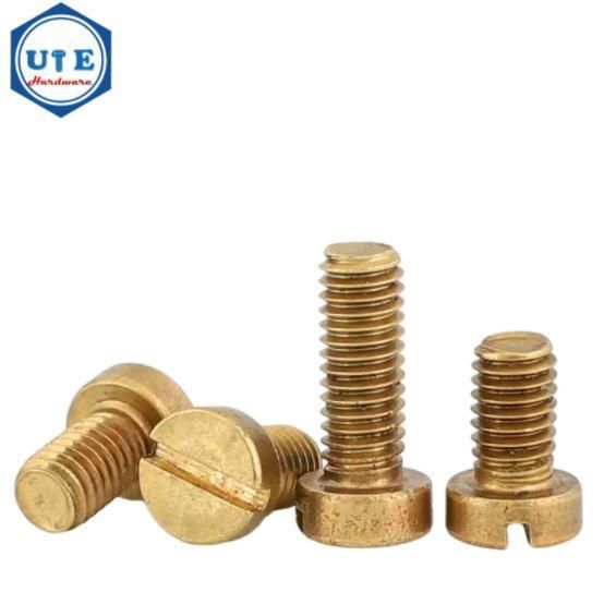 Hot Sale DIN84 M3 M4 Screws Brass Slotted Cheese Head Machine Screw