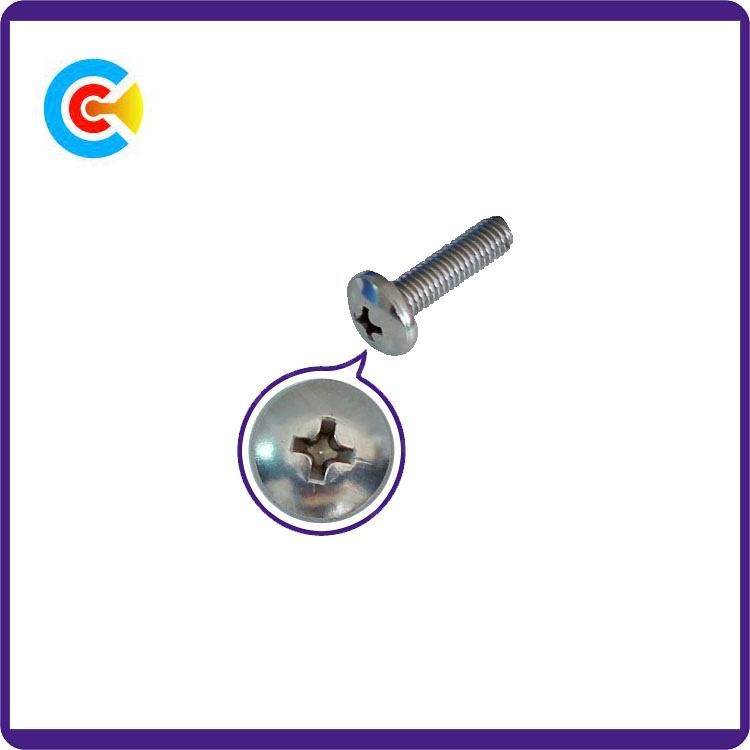 DIN/ANSI/BS/JIS Carbon-Steel/Stainless-Steel 4.8/8.8/10.9 Galvanized Phillips Pan Screw for Building Railway