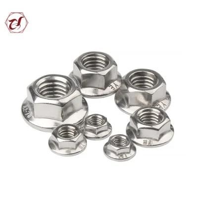 304 316 Stainless Steel A2-70 Hex Flange Serrated Nut/DIN6923 Flange Nut