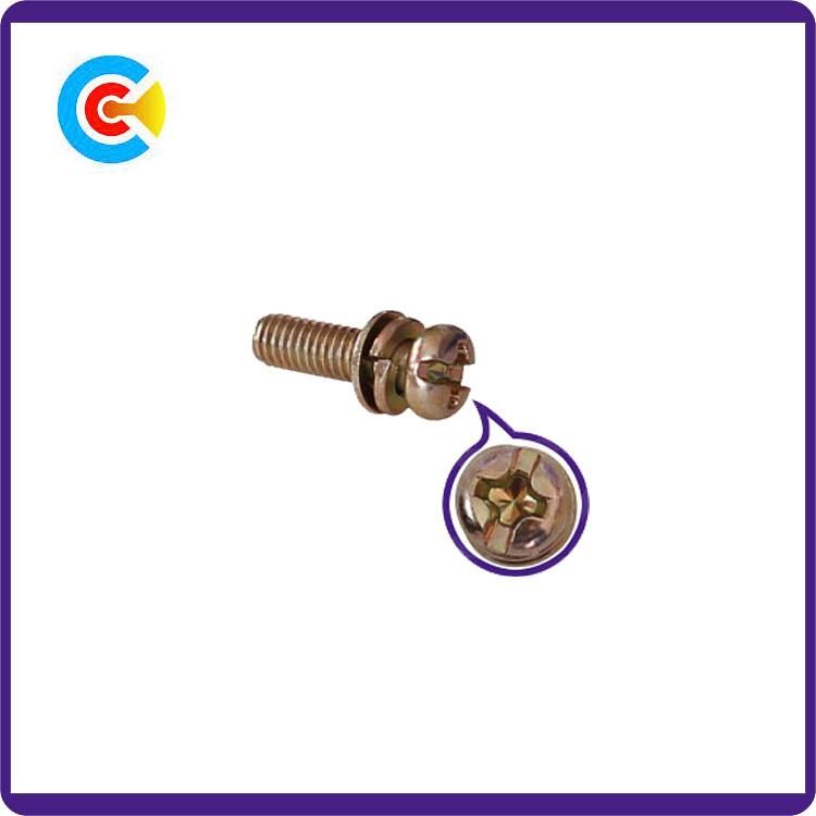 Multicolored Stainless Steel Fastener/Fittings Cross/Phillips Pan Head Screws with Gasket/Washer