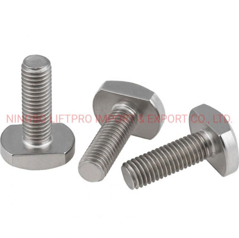 M5 M6 M8 Stainless Steel Bolts for Solar T-Slot T Bolt T Screw Square Head Bolts T-Head Screw Chute T-Bolt