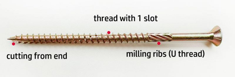 Saw Tri-Claw Thread Galvanised Yellow Chipboard Screw