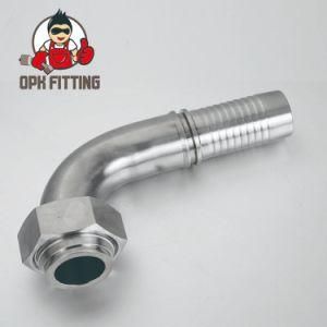Metric Thread 24 Cone Series Stainless Steel Material Flange Crimp Hose for Auto AC Hydraulic and Swaged Hose Fitting