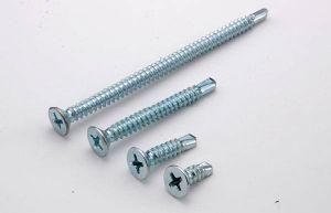 Phillips Flat Head with Self Drilling Screw Zinc Plated C1022 Carbon Steel