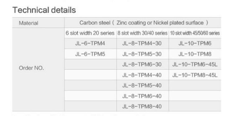 Shrapnel Nut Strong Steel Material Aluminum Profile Assemble